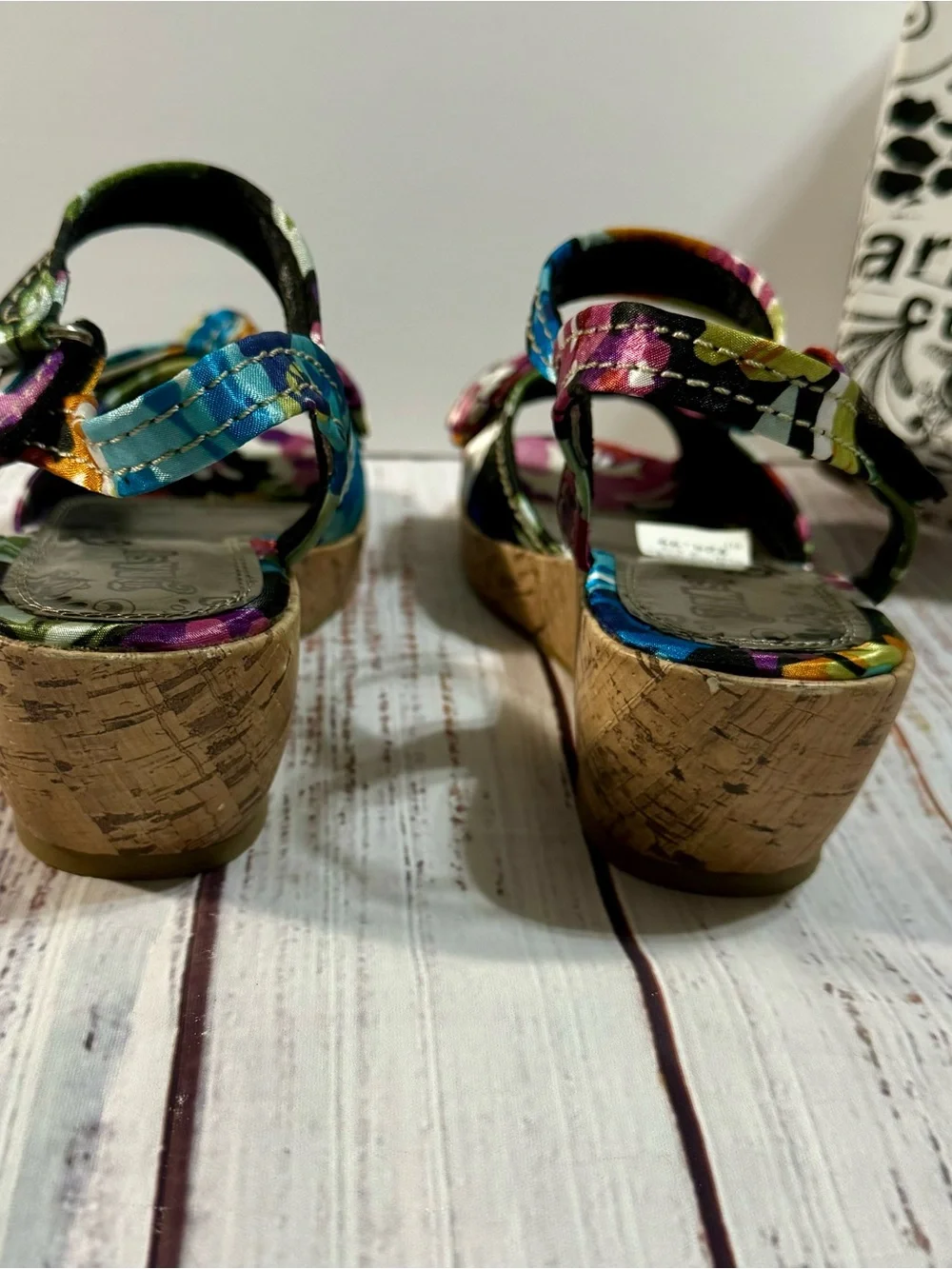 NIB Brash Multicolor Floral Knot Front Girls Wedge Sandal